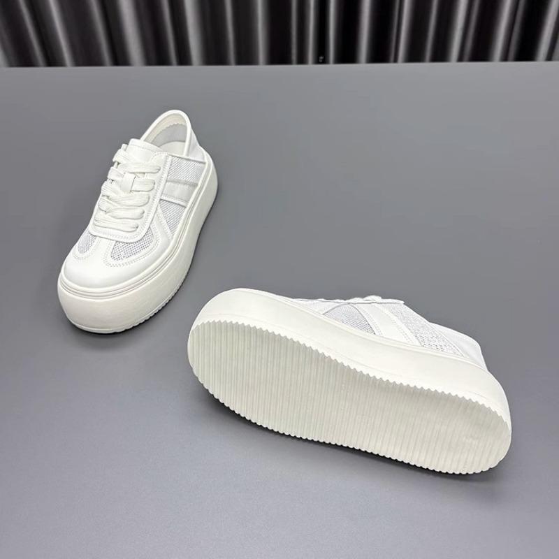 Leather Two Wear White Shoes Women's Spring New Round Head Platform Fashion Versatile Casual Sports Shoes
