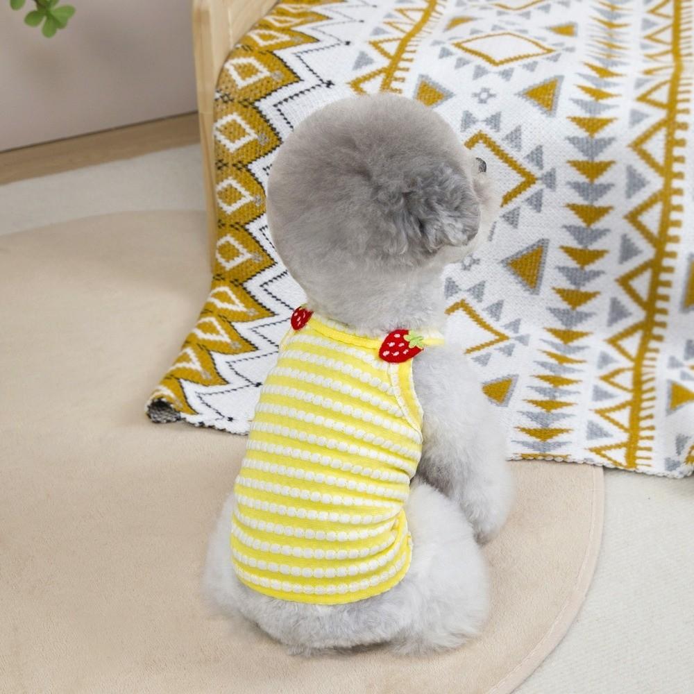 Strap Dog Vest Striped Pattern Puppy Outfit Cute Style PET Dress Photo Props