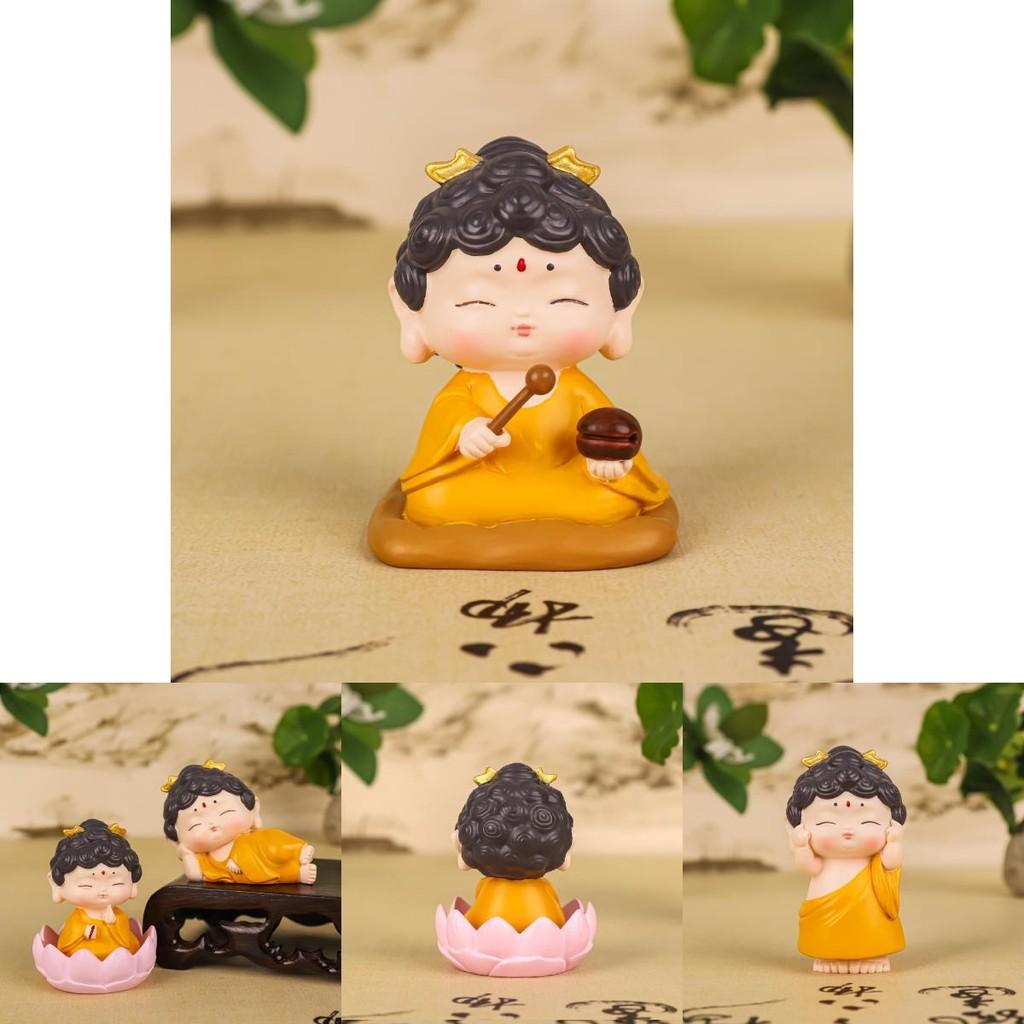 Adorable Resin Blessing Buddha Car Ornament For Home And Office Desk Decoration