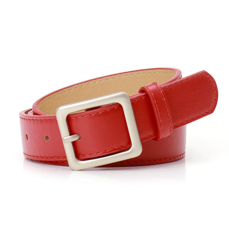 New Simple Retro Square Buckle Women's Belt Korean Style Chic High-end Casual Style Decorative Jeans Belt for Women