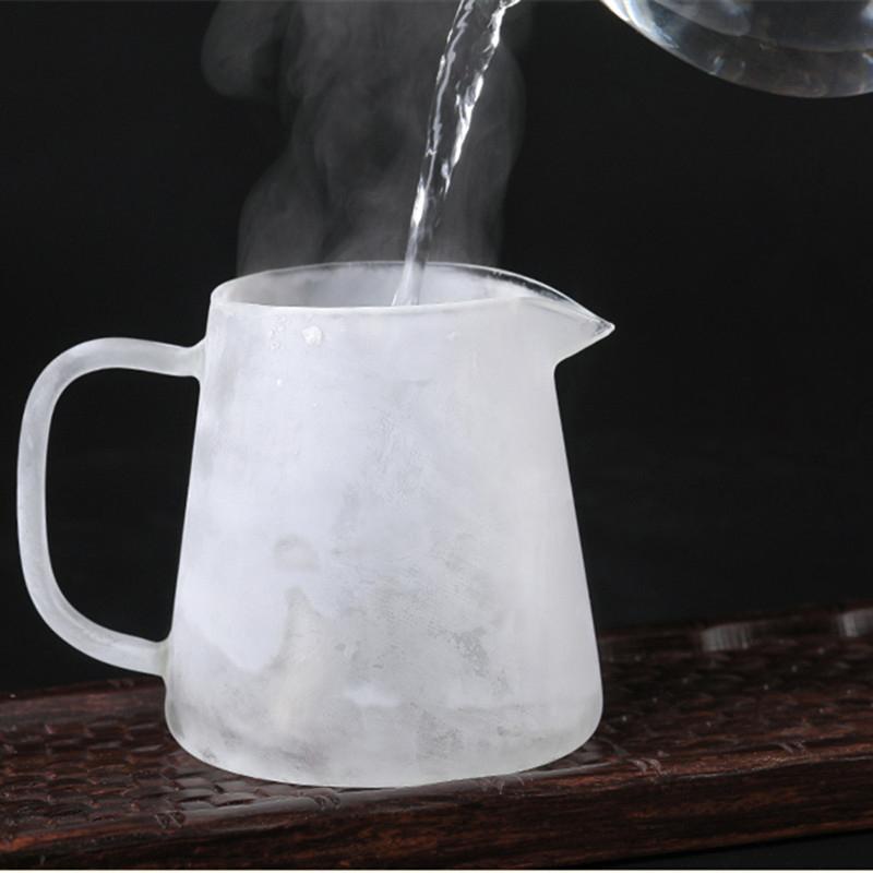 Heat-resisting Clear Glass Tea Pot Fair Cup Cha Hai,handmade Kung Fu Tea Cups Teaset Gongdao Points of Tea Ware with Handle