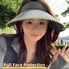 Wide Brim Foldable Shawl Hat Breathable Outdoor Bucket Hat Sunscreen Sun Hat  Summer