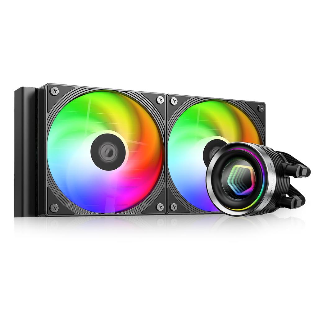 FX240 INF 240mm Liquid CPU AIO Cooler with ARGB Infinity Mirror 2x120mm Daisy Chain Low Noise Operation to Compatible with Intel and AMD ID-COOLING