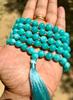 8 Mm Rnd 108+1 Guru Beads APATITE JADE, Japa Mala Energized, Yoga Prayer Healing Meditation, Blue Color, Free Ship