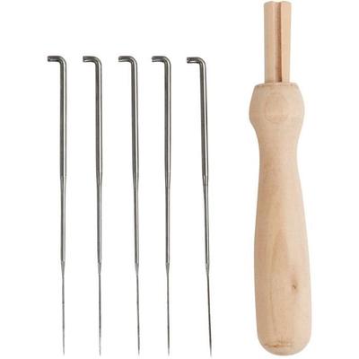 Practical Wooden Felting Needle Holder - Including 1 Medium Needle. Ref 41237