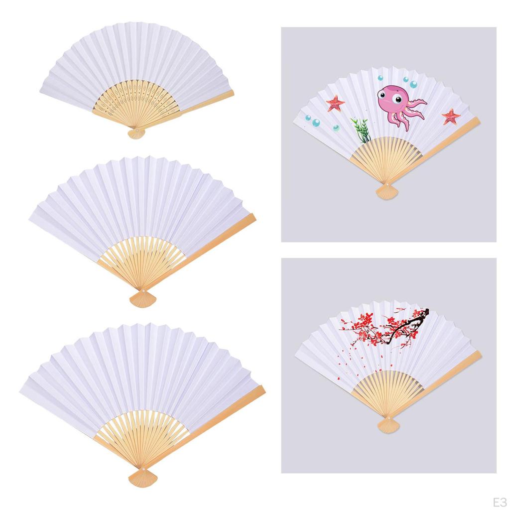 Bamboo Folding Fan, Chinese Hand Fan for DIY Decoration, Wedding, Dance Party, Summer