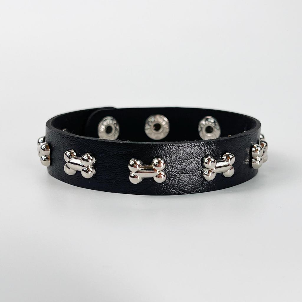 Punk Style American Street Leather Bracelet with Cute Niche Design