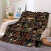 Fashion Print  Bookshelf Blanket For Sofa Office Bed Plane Travel Sleep Read Relax Camping Soft And Warm