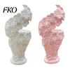 Decorative Vase 2Pcs Floral Sculpture Vase, Modern Artistic Flower Holder with Matte Finish, Art Tabletop for Living Room Entryway Desk,