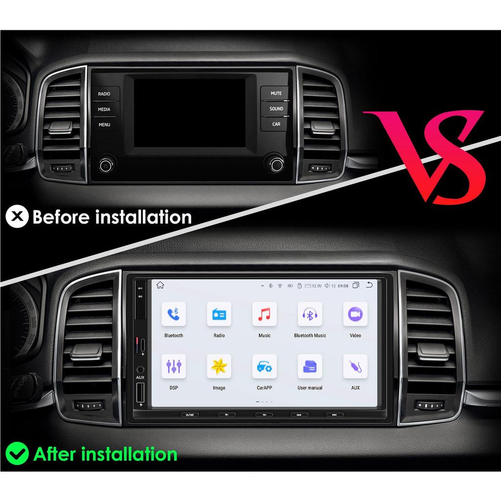OSSURET 2din Autoradio BT Android Radio AI Intelligent System for Universal 7 Inch Car Radio Multimedia Video Player GPS Carplay Android Auto 4G RDS