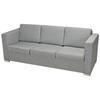 Canapé 3 places en tissu gris - VIDAXL - Style contemporain - Design - Confort moelleux