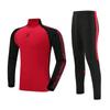 Unisex Long-Sleeve Football Jersey and Half-Zip Uniform Set for Children and Adults