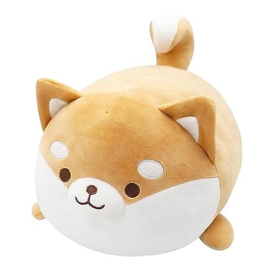 Homehalo Shiba Inu Plush Toy, Large, Super Cute Dog Body Pillow, Super Chewy Plush Toy, Round Dog Cushion, Soft Sleeping Pillow, Comfortable Body