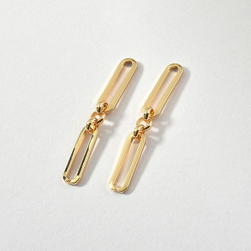 

14K Copper Bag Gold Color Protection Fashion Style Easiest for Match Simple Chain Scatter Chain DIY Earrings Bracelet Necklace Ornament with Materials 2 # 2-Section Long Chain Gold [1 Piece]