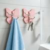 4PCS Butterfly Rotating Adhesive Hook, with 3 Swivel No Drill Wall Hook, Space Saving Adhesive Hook for Bathroom Kitchen Bedroom