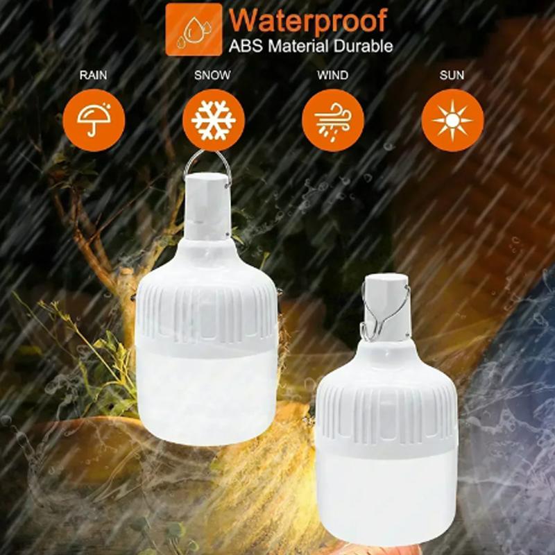 60W Emergency Light Outdoor 0Supplies Outdoor USB Rechargeable LED Light Bulb Lantern Hiking Sports Entertainment