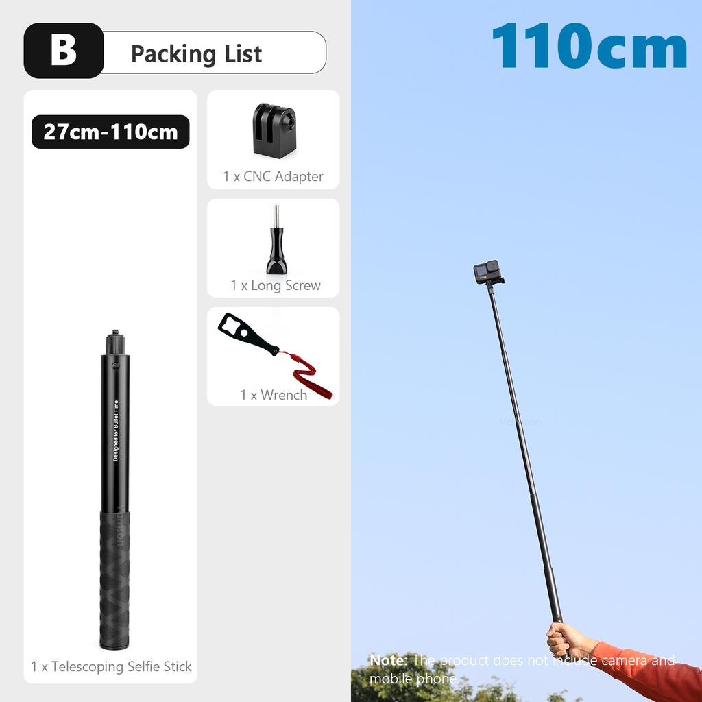 Vamson Invisible Selfie Stick for Insta360 X3 Rotating Time Handheld Tripod for Insta 360 ONE X2 ONE RS GoPro Accessories 7