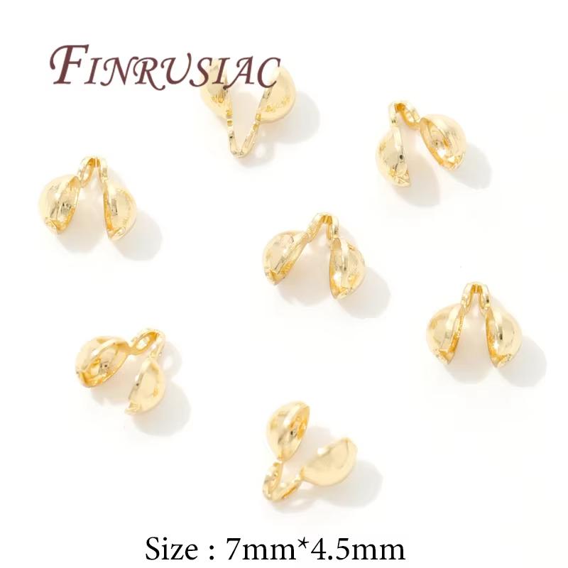 10/20 Stück 18K Vergoldete Quetschperlen Für Schmuck, Quetschperlen-Abdeckung, Perlenendkappen Kugelkette Verbinder, DIY Zubehör, Quetschperlen Endkappe