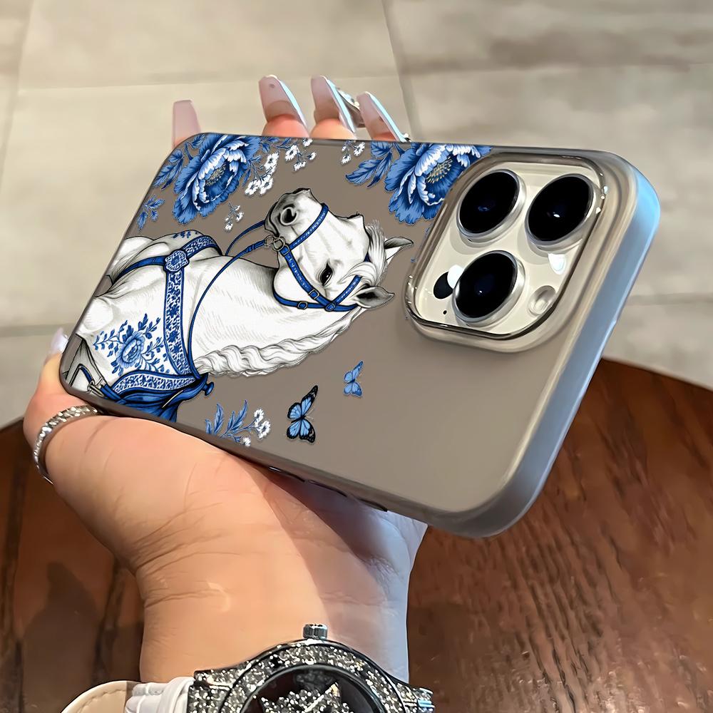 

Butterfly White Horse Phone Case For iPhone 17 Air 16 14 15 Pro Plus 13 12 11 Pro Max Shockproof Silicone Phone Cover Fundas iphone 11 Pro