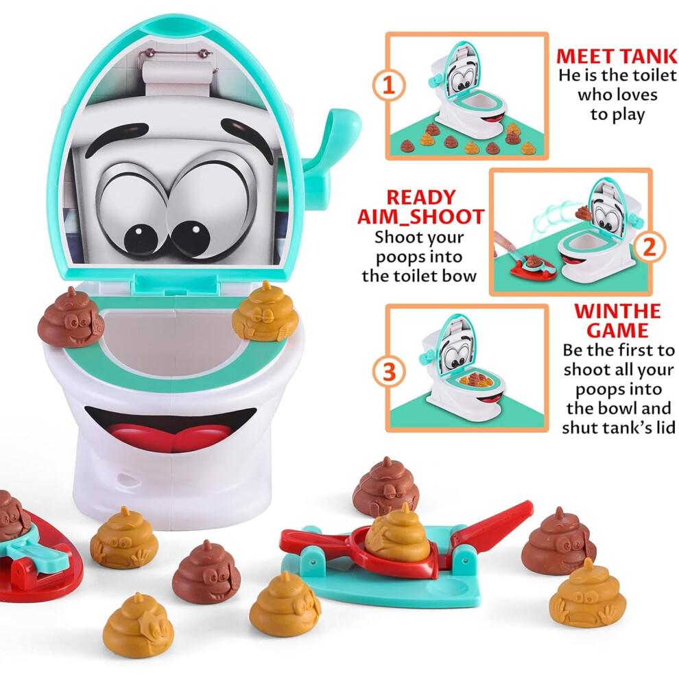 Jouet de toilettes pour enfants - Jouet à éjection simulée, Jeu de salle de bain amusant pour enfants, Cadeau idéal pour Noël et Anniversaire