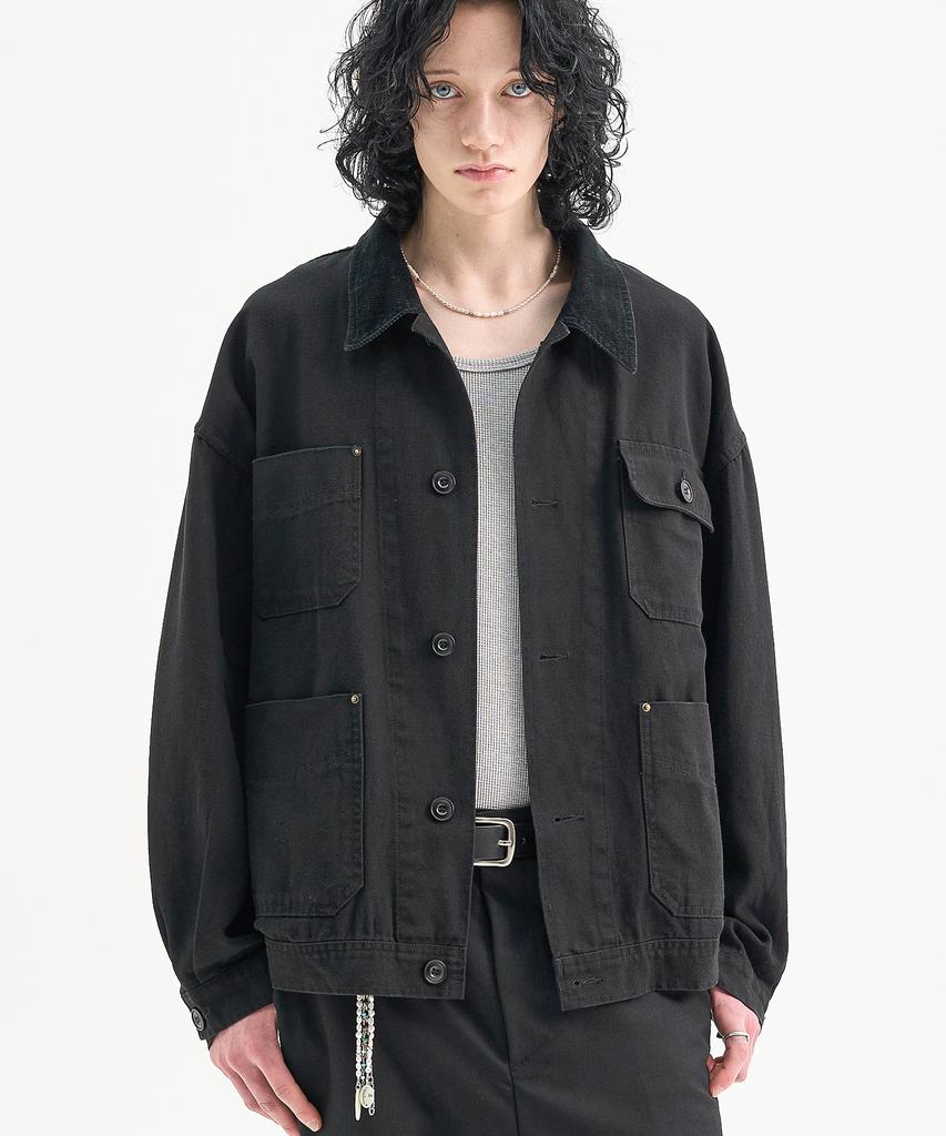 Trip Le Sens Canvas Cotton Work Jacket_Black