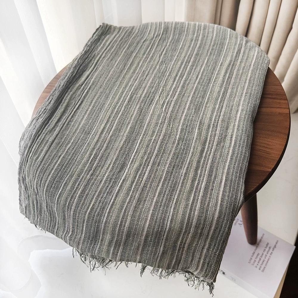 

Новое поступление Литературный полосатый мужской шарф Осень Зима Хлопковый смесовый шарф Длинный винтажный шарф 85x200cm