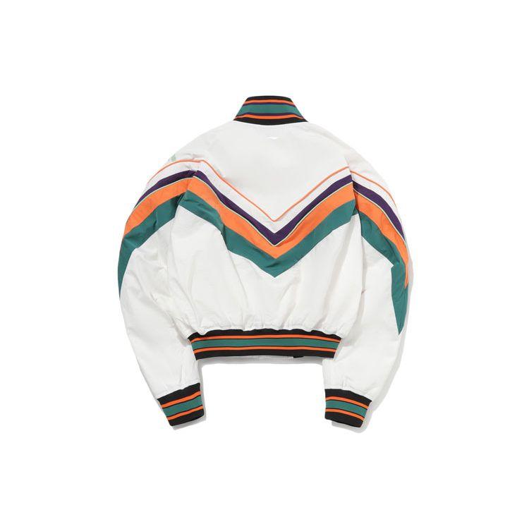 Li Ning Sports Fashion Series Logo Print Color Block Woven Stand Collar Jacket Women Jacket White AJDQ476-1