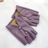 PU Leather Women Leather Gloves Button Hole Leather Gloves Half Finger Gloves  Mitten Accessories