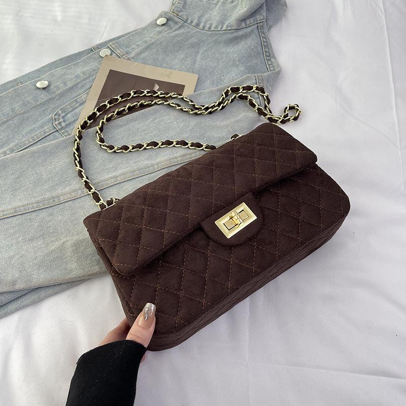 1Pc Ersatile Fashion Niche Large-capacity Tote Bag New Chain Diamond Shoulder Bag High-end Small Fragrant Messenger Bag