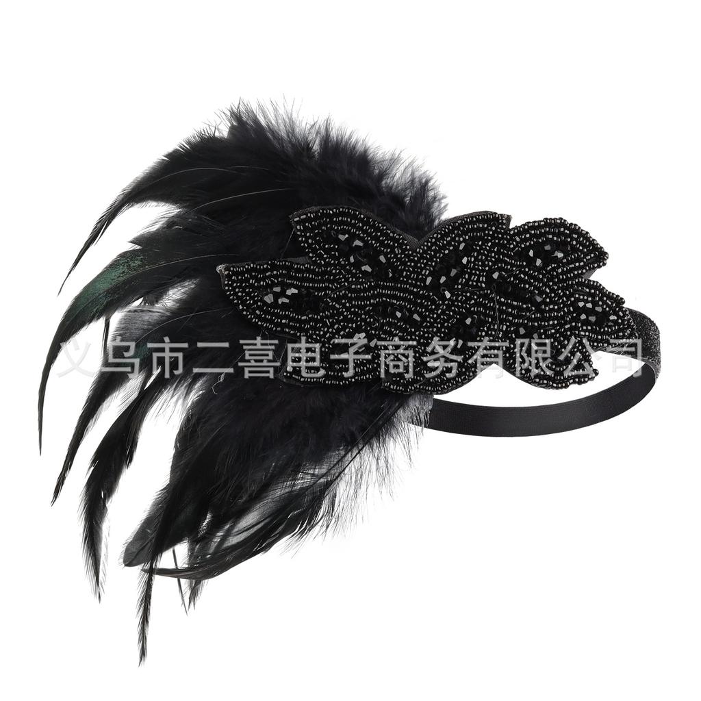 New S Gatsby Ball Feather Headband European and American Vintage Party Dinner Party Headband