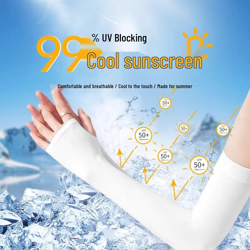 Ice Silk UV Protection Arm Sleeves for Men & Women – Cooling, Lightweight, Cycling Elbow Guards