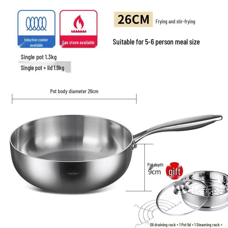 Wutuo 316 Stainless Steel Yukihira Soup Pot