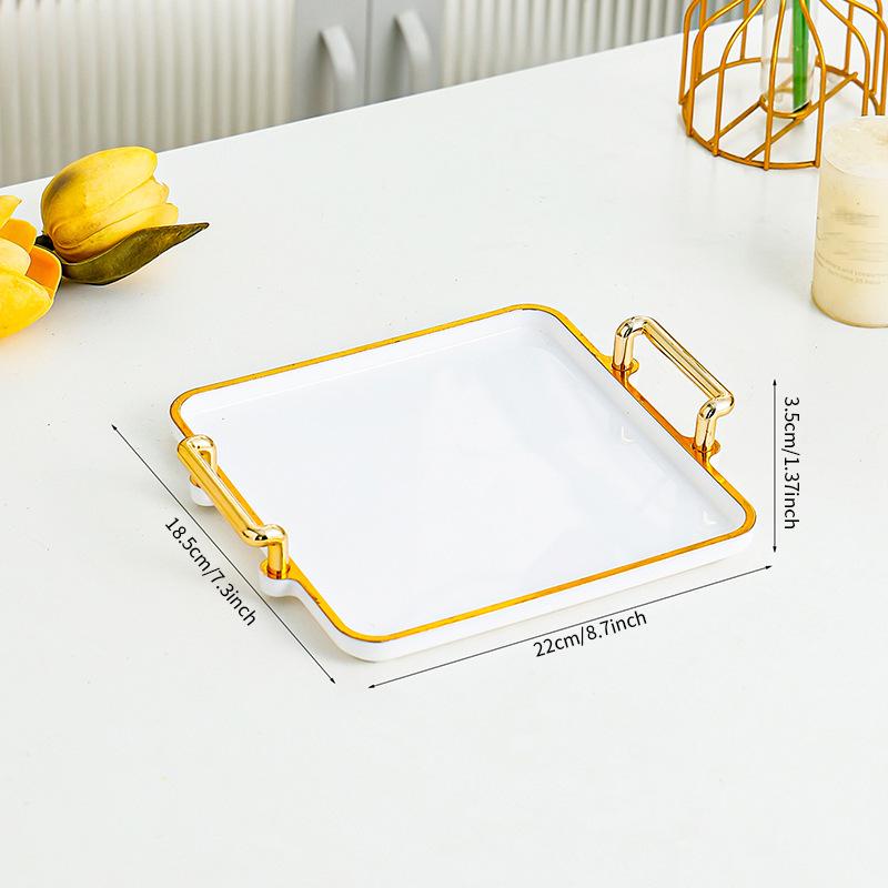 Large Rectangular Tea Tray: Food-Grade Home Tray for Teacups, Snacks, Fruits, Bread, Dining Use