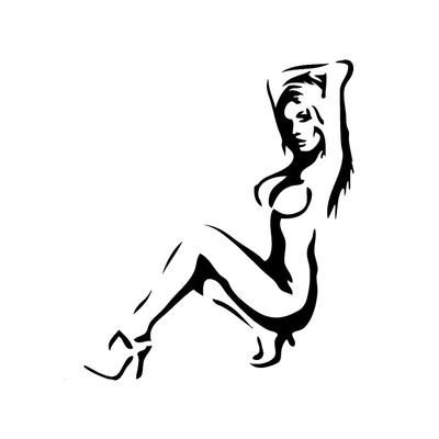 Silhouette ragazza sexy di decalcomanie per auto adesivi per auto in vinile riflettente nero argento