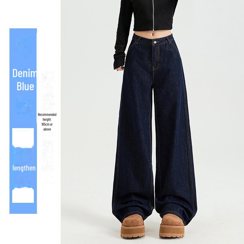 Dámské džínové džíny s vysokým pasem a širokými nohavicemi – Kolekce léto 2025, Volný střih, Rovný střih