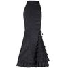 Gothic Dark Style Jacquard Fishtail Skirt with Lace-up Design for Women