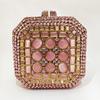 Ladies Square Gold Stone Evening Bag Fashion Crystal  Clutch Rhinestone Purse Big Diamond Handbag For Wedding Party Female Purse