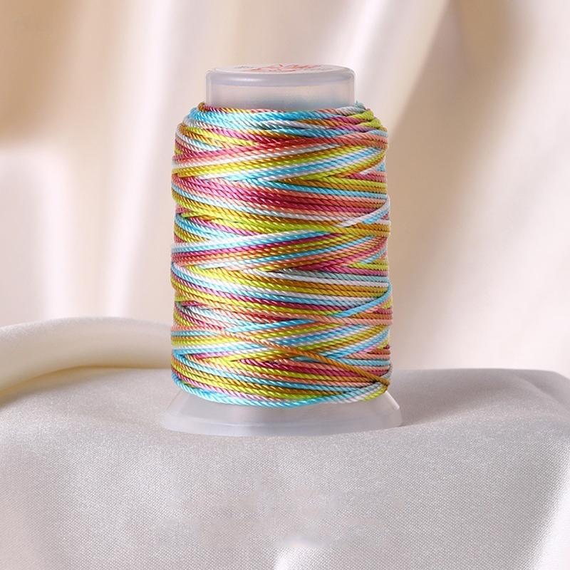

1 моток ручной работы, многопрядная нить, полиамидное волокно, цветная нить, ручной браслет-нить, плетеная веревка, плетение веревки, градиент, 18 прядей