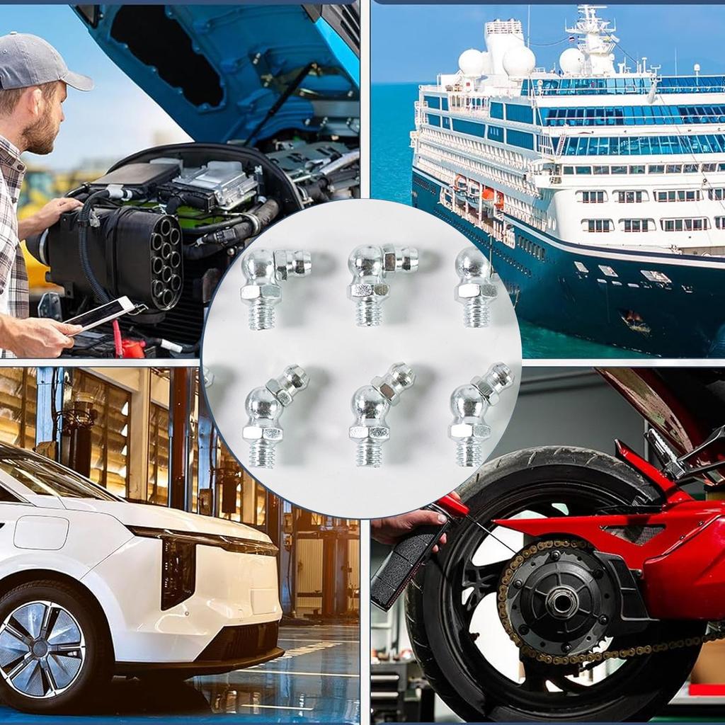 Schmiernippel 90-Grad-Winkelnippel Ersatz 10 Stück Metrische Schmiernippel für Automobilmaschinen Industrieller Traktor