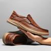 Fashion Men's Top Layer Cowhide Leather Shoes Casual Men's Shoes Soft Sole Comfortable Genuine Leather Men's Driving Shoe Zapatillas