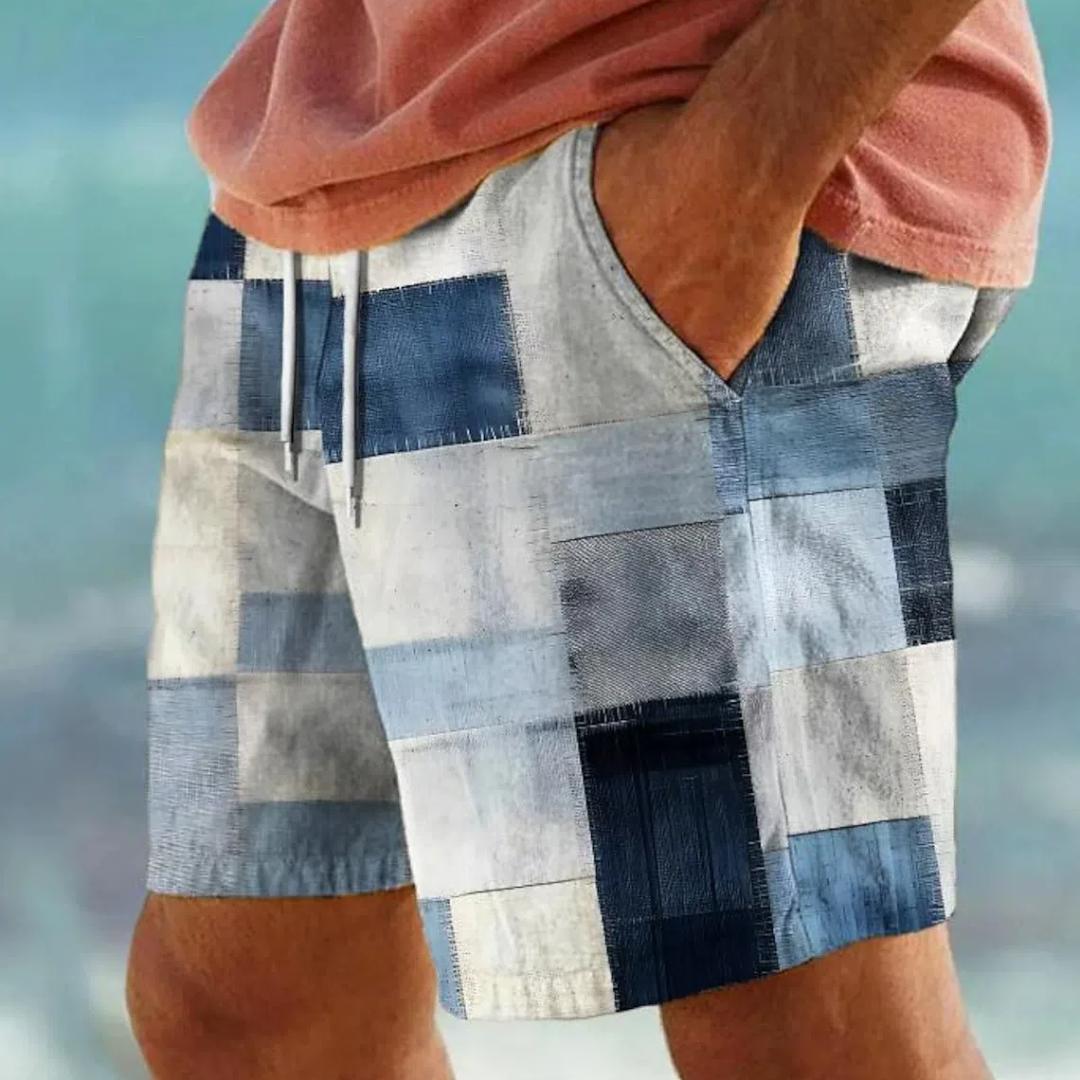 

Чоловічі шорти для серфінгу Шорти для плавання на шнурках Еластичний пояс Барвисті шорти в стилі печворк Швидке висихання Шорти Hawaii Casual Micro Stretch 6XL