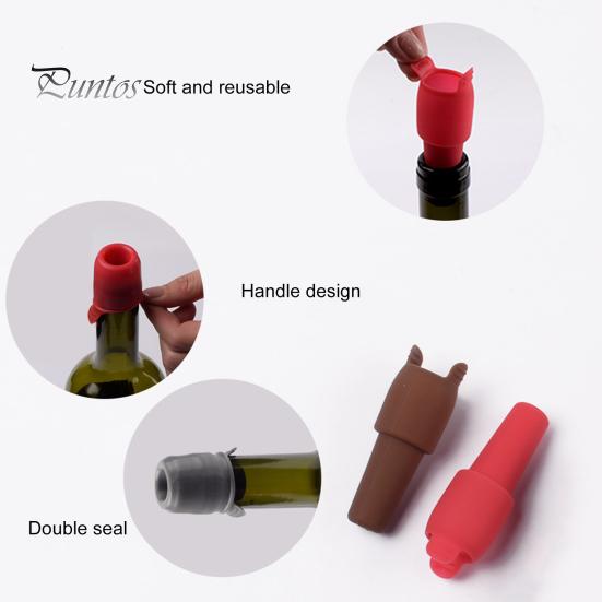 Silicone Wine Stoppers Reusable Bottle Seal Caps Champagne Beer Stopper Wine Cork for Home Travel Use