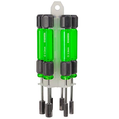 Engineer Precision Nut Driver Set, 3-6mm, DK-14, Green