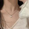 Gentle Cat's Eye Love Pendant Necklace Female Sweet Cool Style Simple Neck Chain Accessories New Versatile Collarbone Chain