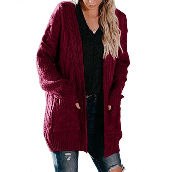 cable knit cardigan sweater with pockets