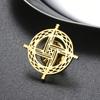 Dawapara Saint Brigid Cross Brooch Irish Amulet Religious Jewelry Celtics Lapel Pin Stainless Steel Accessories for Bag Hat