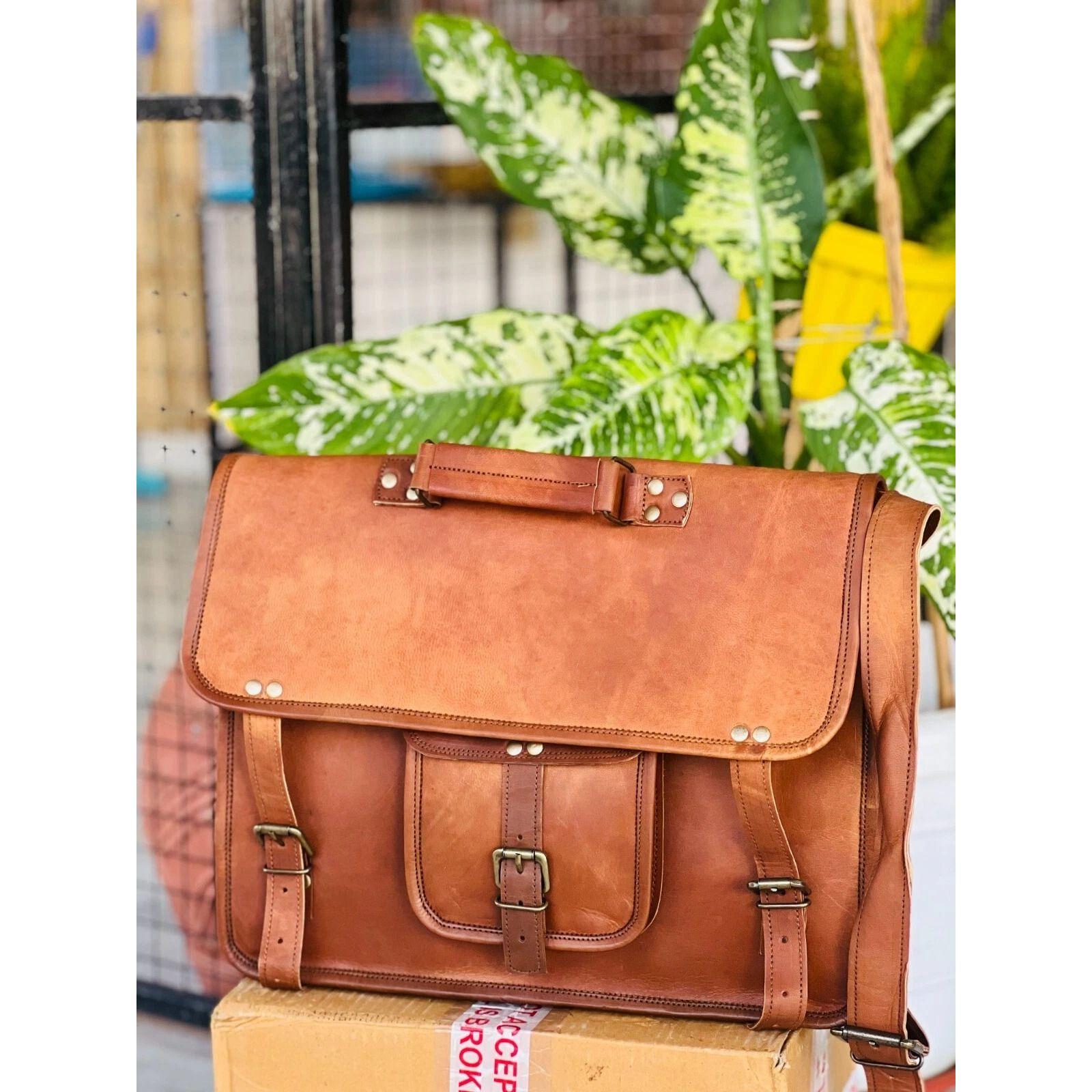 

Новая кожаная сумка-мессенджер Inspire из натуральной кожи, сумка-саквояж для ноутбука ручной работы 15 x 11 x 4 in