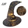 Décorations d'Halloween Intérieures Chapeau de Sorcière Lumineux Décor Suspendu Sorcier Lumineux LED Guirlande Frange Étoile Scintillante Porche Extérieur Plafond Effrayant