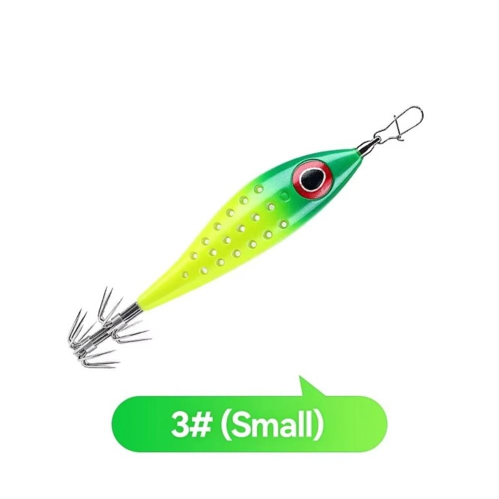 Waterproof LED Squid Bait LED Lighted Double-Layer Squid Lures Glow Fishing Lures  Night Fishing