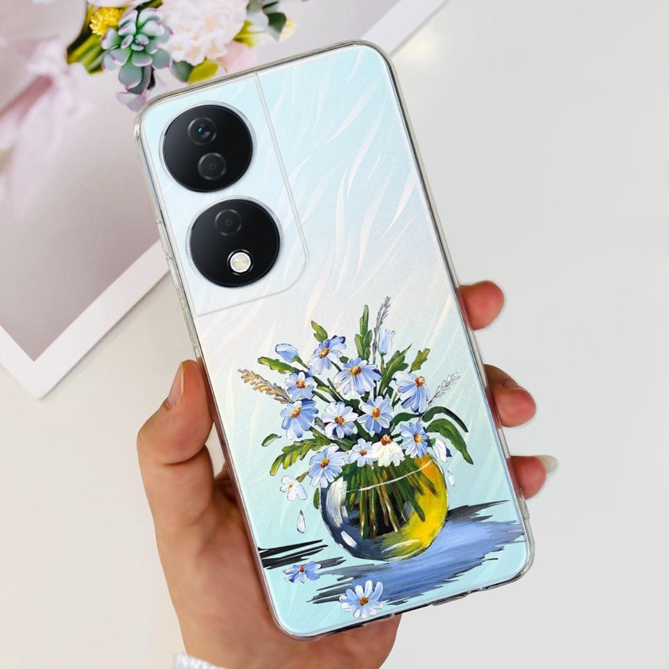 For Cover Honor X7b 5G Case For Honor X8B 4G Love Heart Women Fashion Luxury Pattern Housing Etui Huawei HonorX8b Soft Clear TPU